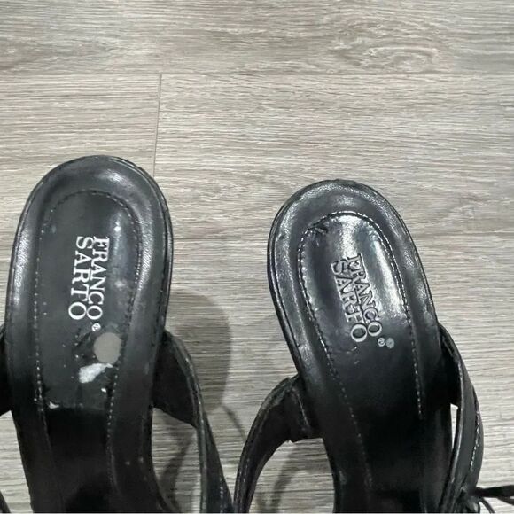 Franco Sarto Bow Strap Heels Black 9 - Picture 6 of 6